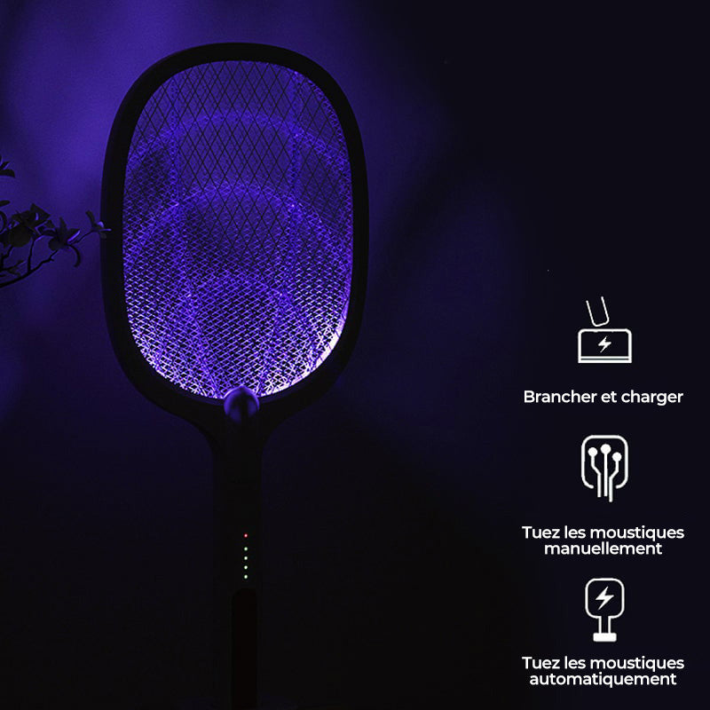 Raquette anti-moustiques avec lampe UV
