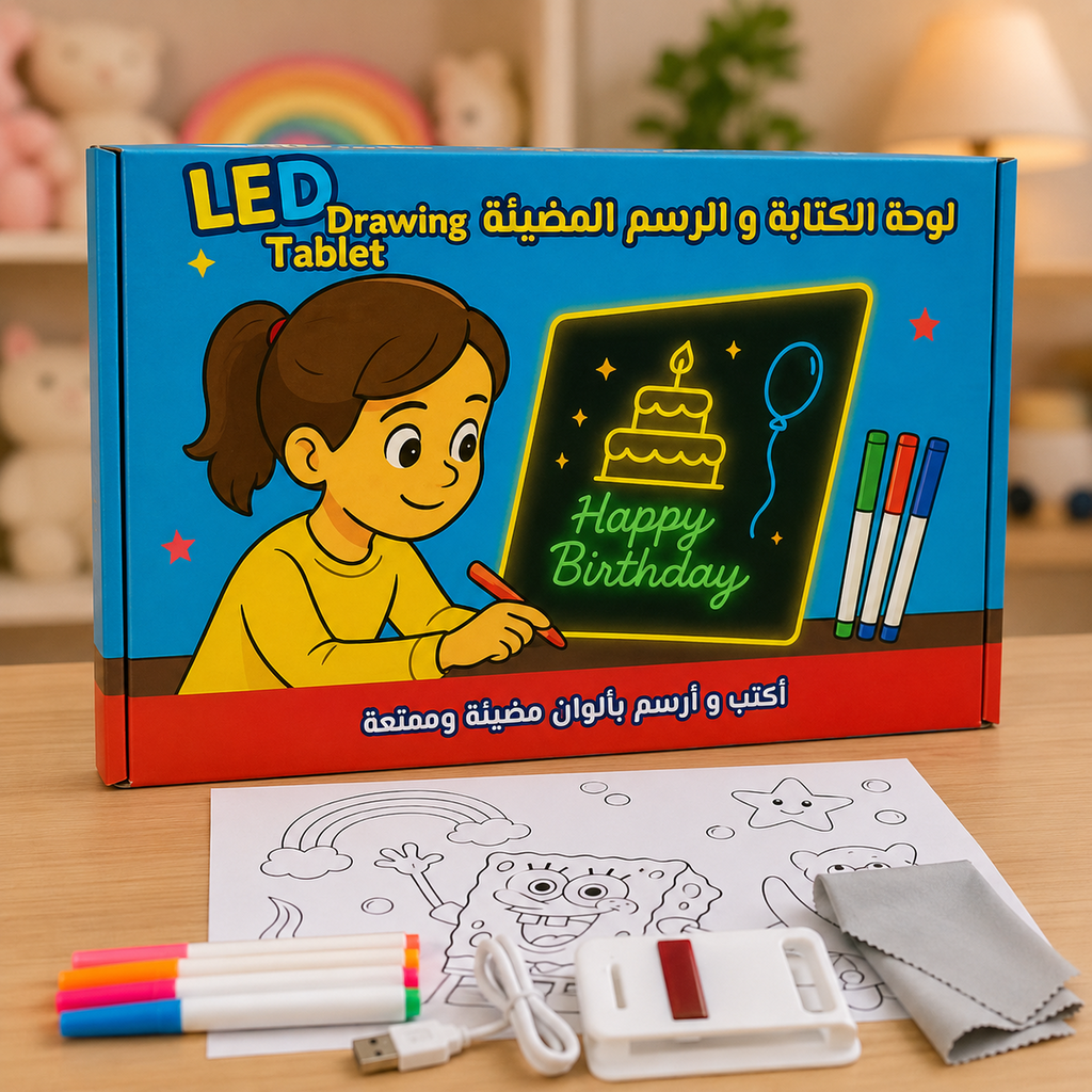 30*20 cm لوحة الرسم والكتابة المضيئة للأطفال